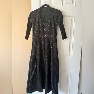 Black yellow Indian dress